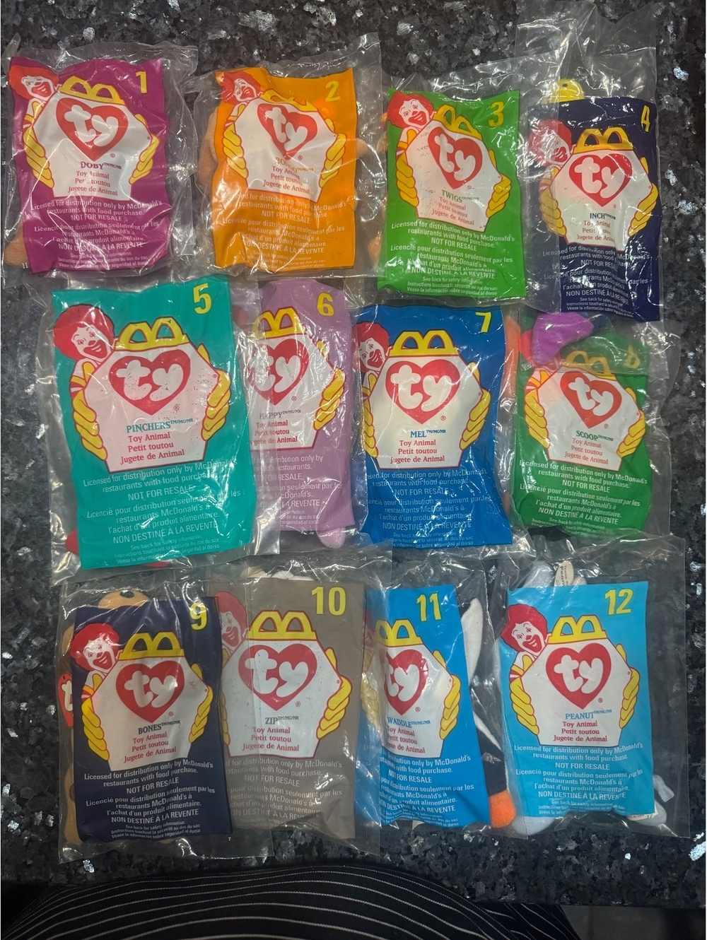 1998 McDonald's Beanie Babies 2nd generation complete set